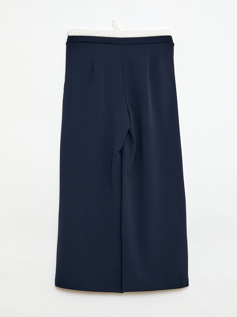 Wijde broek met 2-in-1 effect in boxer short stijl Blauw - Kiabi