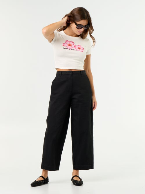 Wijde broek met barrel fit - Kiabi