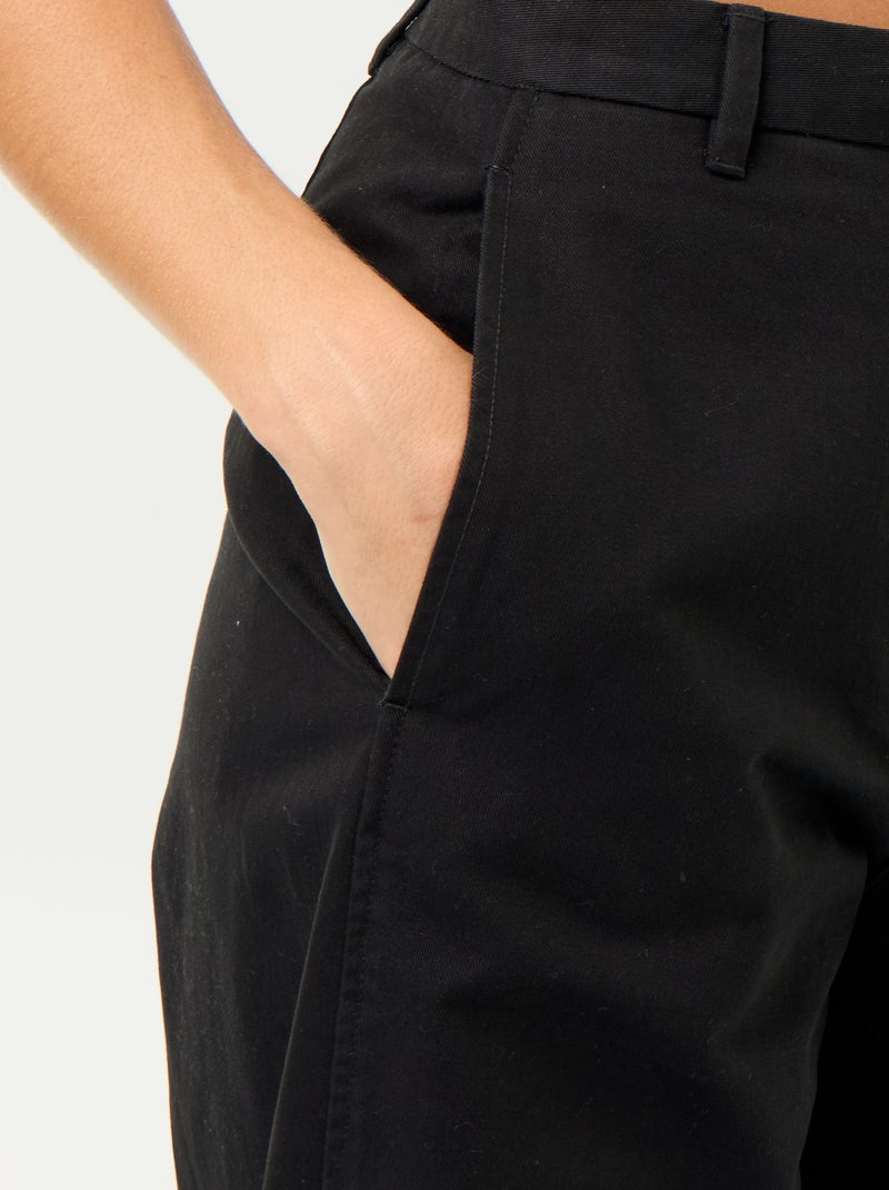 Wijde broek met barrel fit Zwart - Kiabi