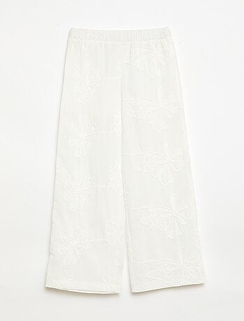 Wijde broek met borduursels