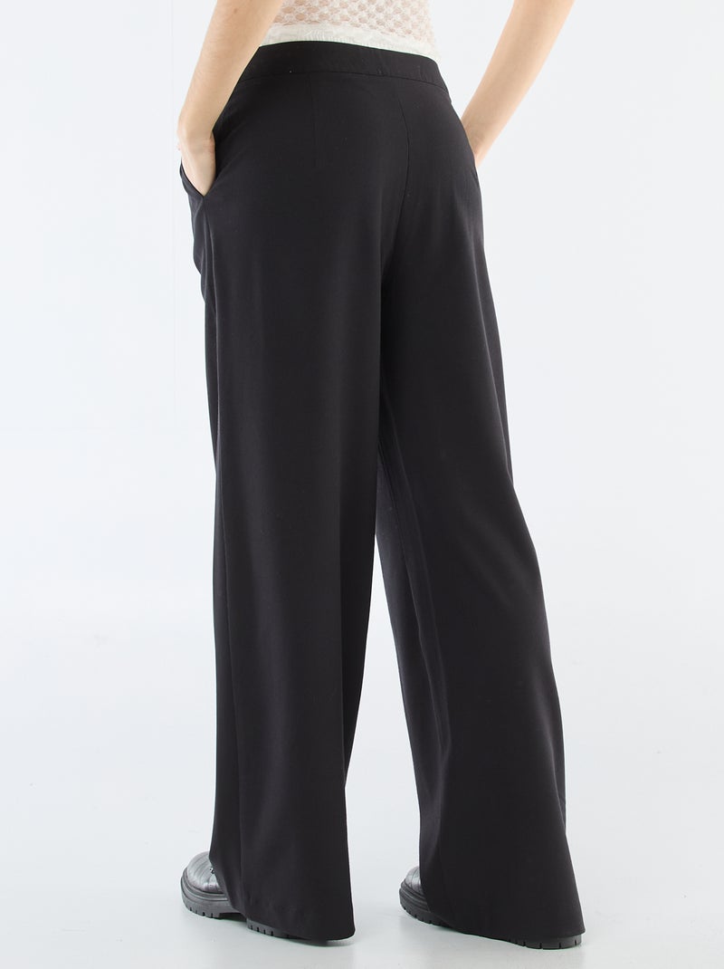 Wijde broek met boxer tailleband Zwart - Kiabi