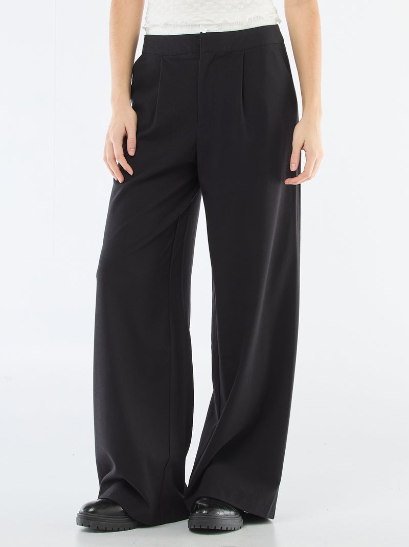 Wijde broek met boxer tailleband Zwart - Kiabi