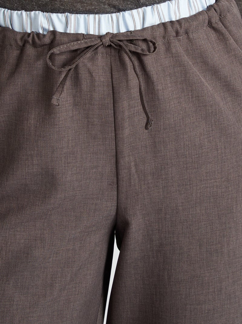 Wijde broek met boxereffect GRIJS - Kiabi