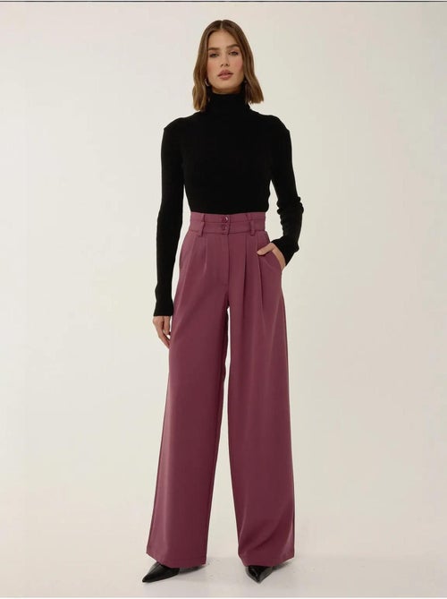 Wijde broek met dubbele taille - Kiabi Wijde broek met dubbele taille - Kiabi