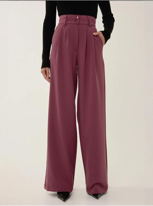 Wijde broek met dubbele taille - Kiabi Wijde broek met dubbele taille - Kiabi