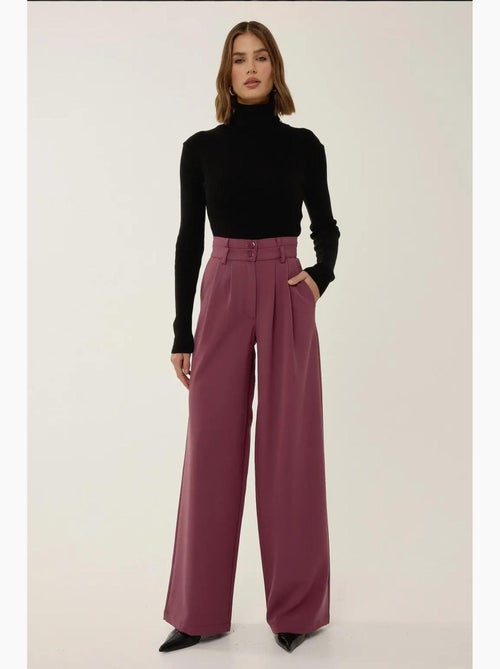 Wijde broek met dubbele taille hiccup - Kiabi
