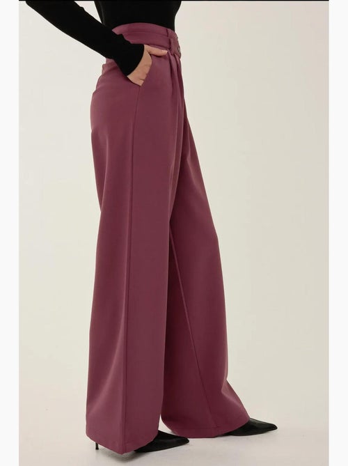 Wijde broek met dubbele taille hiccup - Kiabi