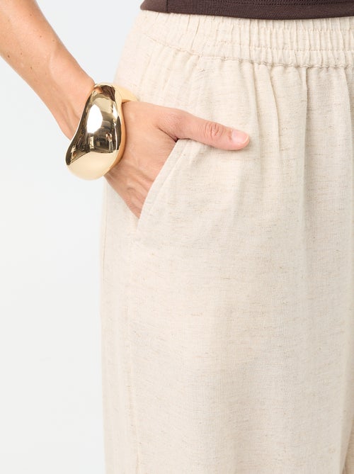 Wijde broek met elastische taille - Kiabi