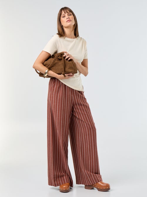 Wijde broek met elastische taille - Kiabi