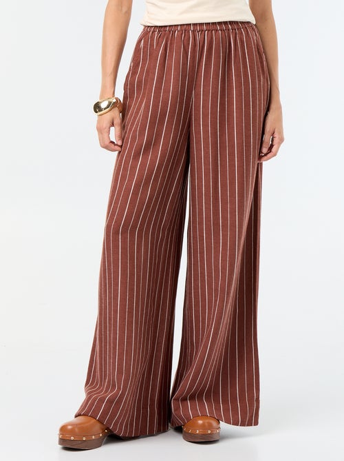 Wijde broek met elastische taille - Kiabi