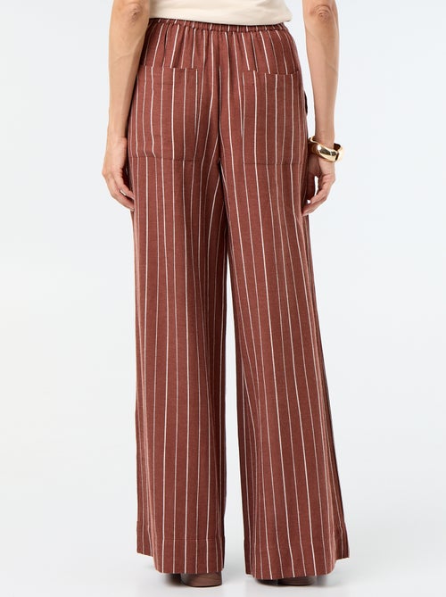 Wijde broek met elastische taille - Kiabi