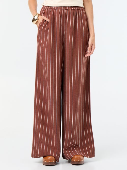 Wijde broek met elastische taille - Kiabi