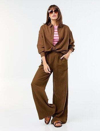 Wijde broek met elastische taille