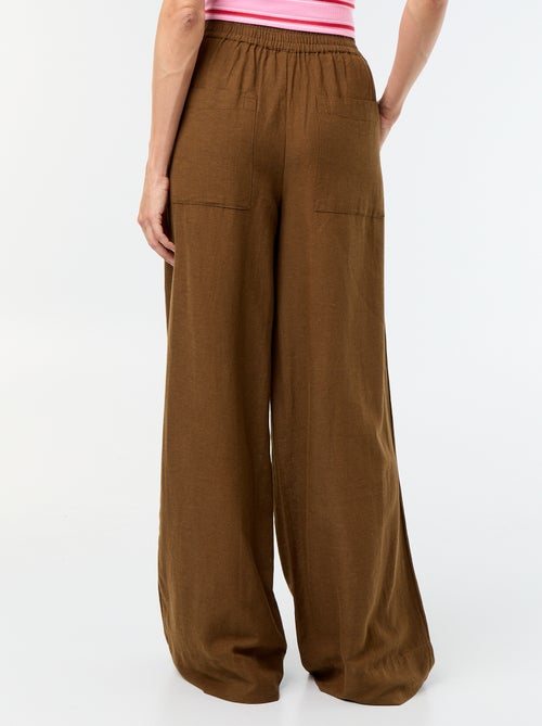 Wijde broek met elastische taille - Kiabi