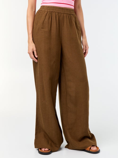 Wijde broek met elastische taille - Kiabi