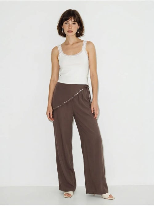 Wijde broek met elastische taille lucci - Kiabi Wijde broek met elastische taille lucci - Kiabi