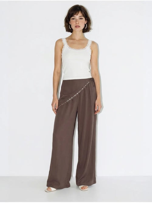 Wijde broek met elastische taille lucci - Kiabi Wijde broek met elastische taille lucci - Kiabi