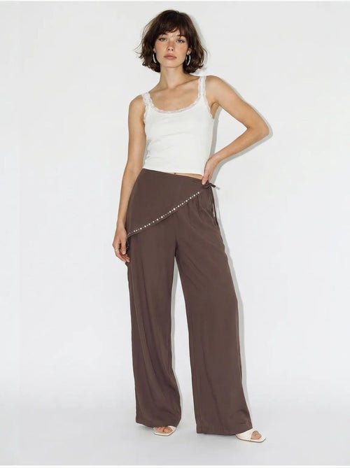 Wijde broek met elastische taille lucci - Kiabi Wijde broek met elastische taille lucci - Kiabi