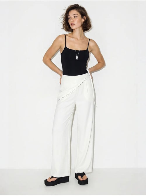 Wijde broek met elastische taille lucci - Kiabi Wijde broek met elastische taille lucci - Kiabi