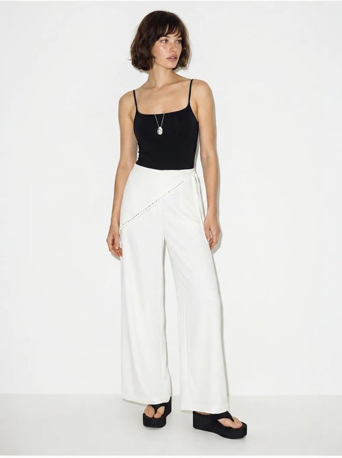 Wijde broek met elastische taille lucci - Kiabi Wijde broek met elastische taille lucci - Kiabi