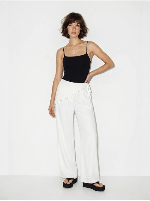 Wijde broek met elastische taille lucci - Kiabi Wijde broek met elastische taille lucci - Kiabi
