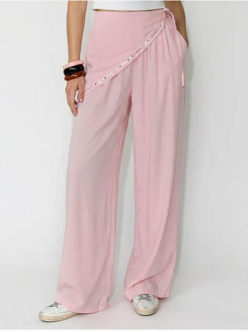 Wijde broek met elastische taille lucci - Kiabi Wijde broek met elastische taille lucci - Kiabi
