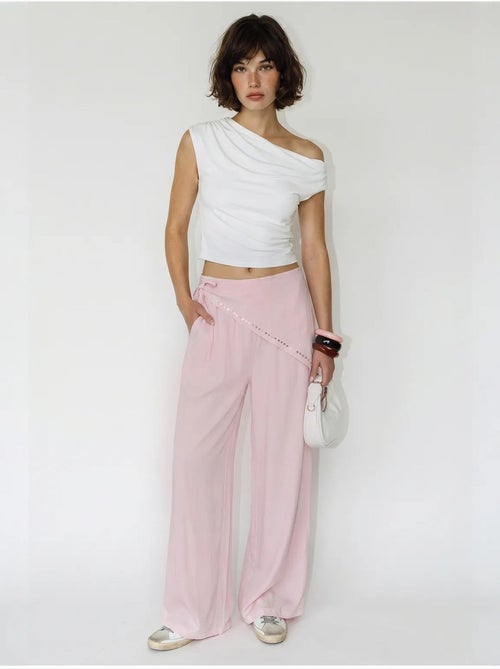 Wijde broek met elastische taille lucci - Kiabi Wijde broek met elastische taille lucci - Kiabi