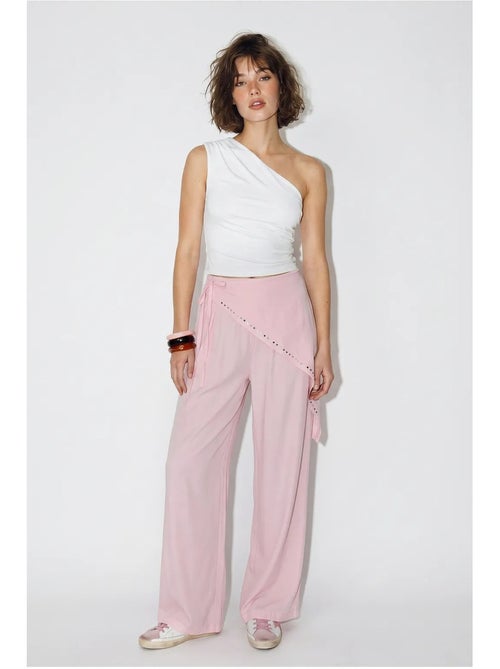 Wijde broek met elastische taille lucci - Kiabi Wijde broek met elastische taille lucci - Kiabi
