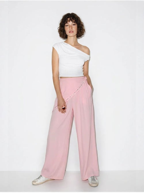 Wijde broek met elastische taille lucci - Kiabi Wijde broek met elastische taille lucci - Kiabi