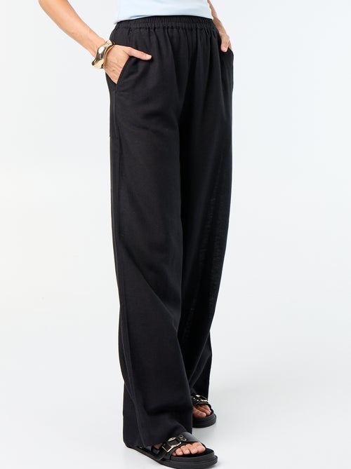 Wijde broek met elastische taille - Kiabi