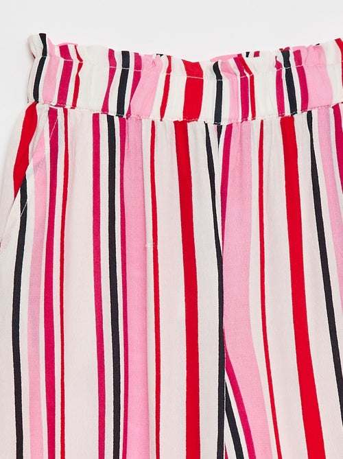 Wijde broek met elastische tailleband en motiefjes - Kiabi