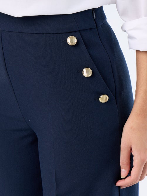 Wijde broek met fantasie goudkleurige knopen op de zakken - Kiabi