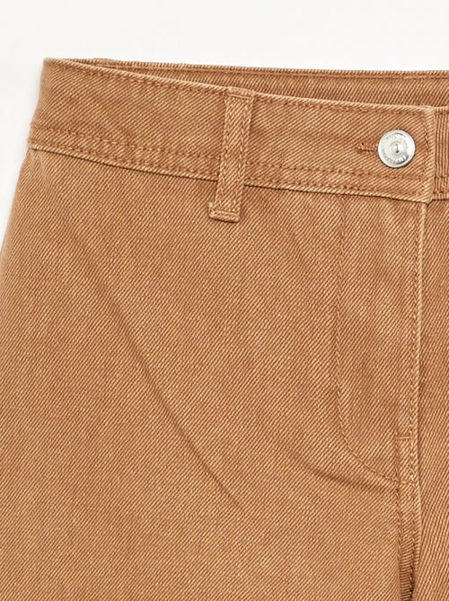 Wijde broek met geborduurde bloemen - Kiabi