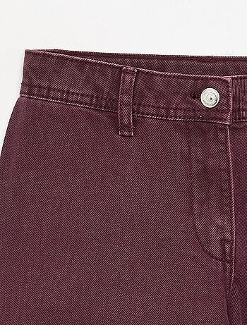 Wijde broek met geborduurde bloemen