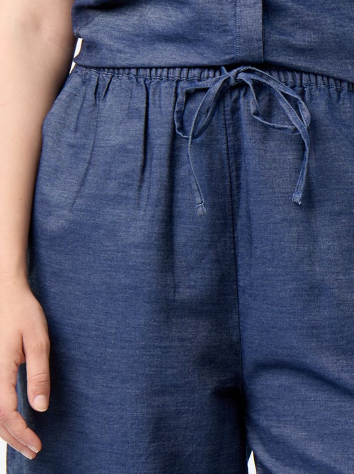 Wijde broek met geborduurde motieven - Kiabi