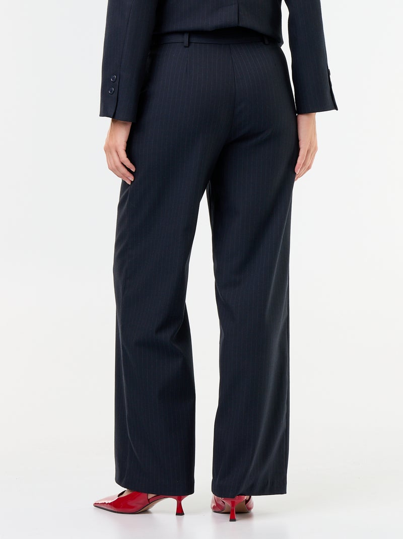 Wijde broek met goudkleurige knopen Blauw - Kiabi