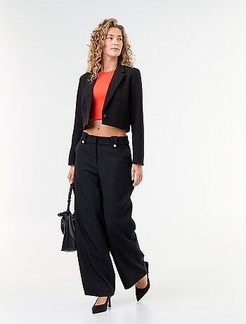 Wijde broek met goudkleurige knopen