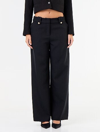 Wijde broek met goudkleurige knopen