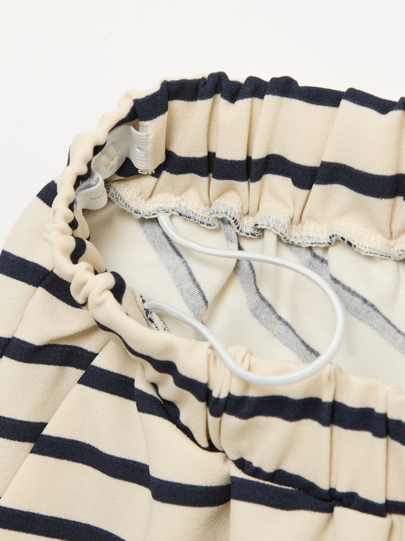 Wijde broek met hoge taille - collectie gemakkelijk aan te trekken Wit - Kiabi