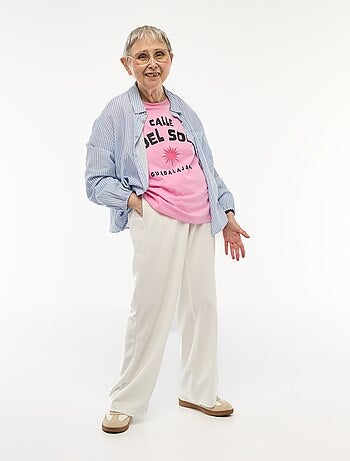 Wijde broek met hoge taille - collectie gemakkelijk aan te trekken