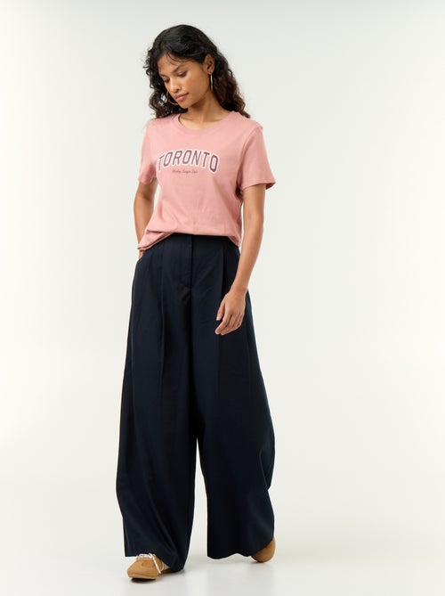 Wijde broek met hoge taille - Kiabi Wijde broek met hoge taille - Kiabi
