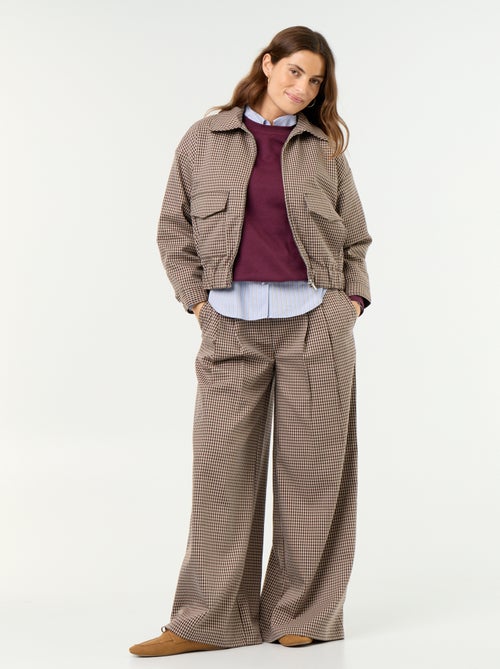 Wijde broek met hoge taille - Kiabi
