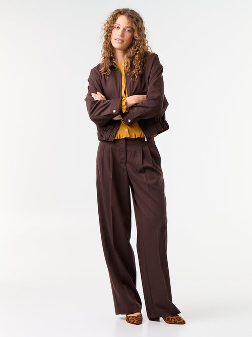 Wijde broek met hoge taille - Kiabi