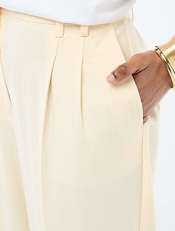 Wijde broek met hoge taille en 5 zakken