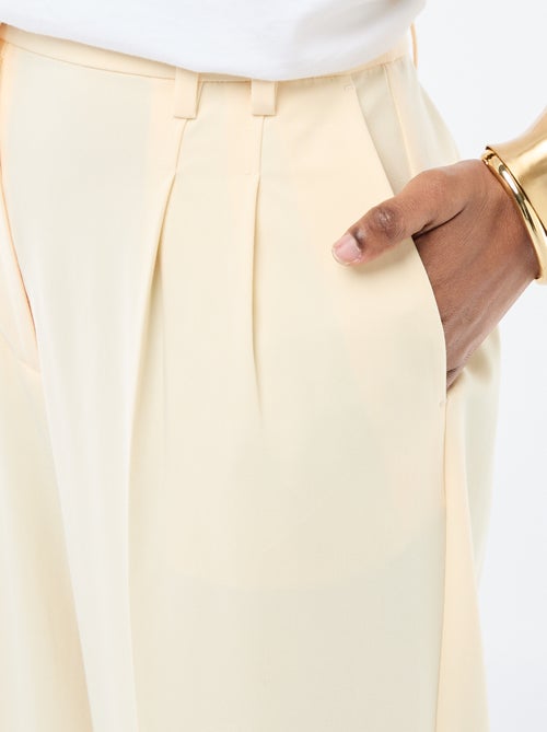 Wijde broek met hoge taille en 5 zakken - Kiabi