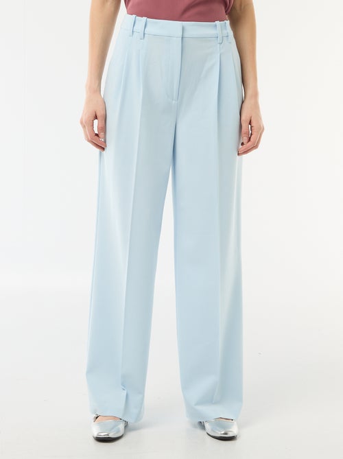 Wijde broek met hoge taille en 5 zakken - Kiabi