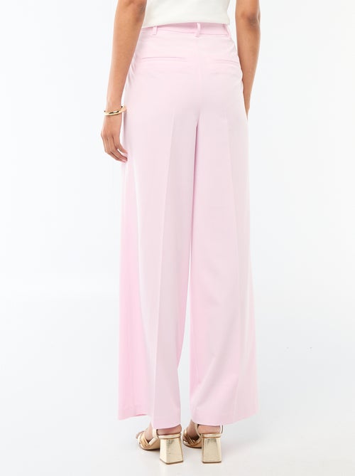 Wijde broek met hoge taille en 5 zakken - Kiabi