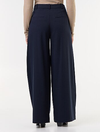 Wijde broek met hoge taille en plooien