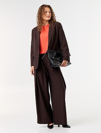 Wijde broek met hoge taille en plooien