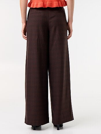 Wijde broek met hoge taille en plooien